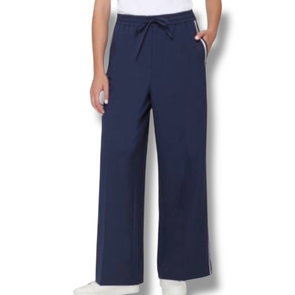 RACHEL ROY Navy Blue Wide Leg Stretch Waist w/ Drawstring Track Pants US Sz L - Picture 1 of 10